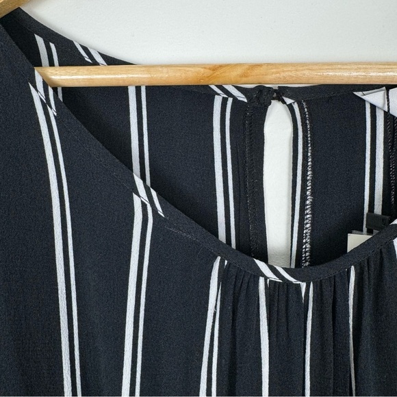 Sparkz Copenhagen Short Sleeve Crop Wide Leg Jumpsuit Black White Stripe Small - Picture 6 of 15